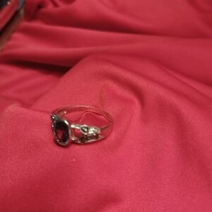 Elegant 925 Silver Amethyst Ring Size 9 1/2